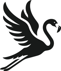 vector illustration of a flamingo flying