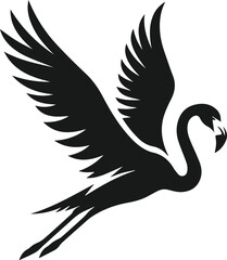 flamingo flying vector illustration