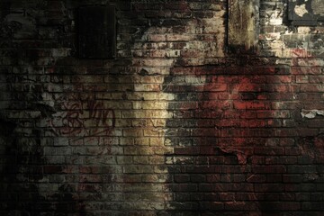 Obraz premium Urban Graffiti-Covered Brick Wall