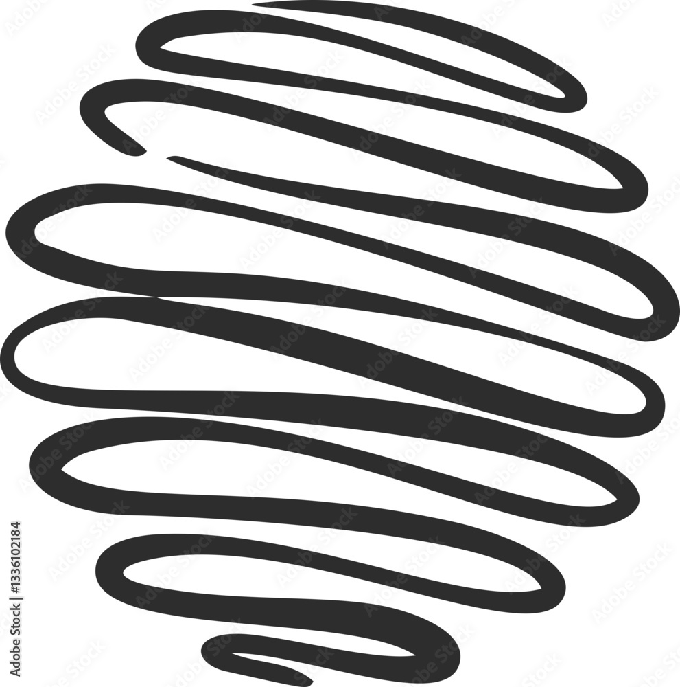 Poster textured circle with pattern. abstract vector hand drawn graphic in rounds. scribble design with dot