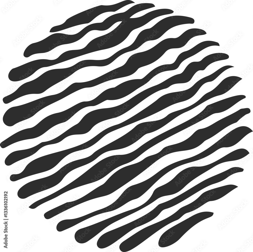 Poster textured circle with pattern. abstract vector hand drawn graphic in rounds. scribble design with dot