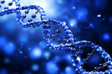 Fototapeta premium Beautiful blue DNA strands