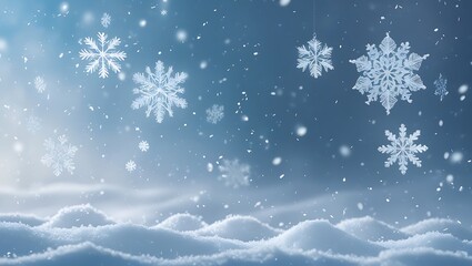 Naklejka premium blue christmas background with snowflakes