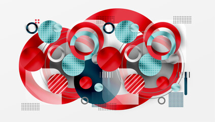 Fototapeta premium Abstract Circle Design with Overlapping Transparent Geometric Shapes