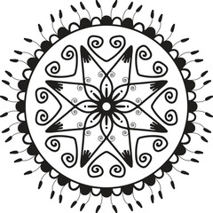 Unique modern abstract black mandala design