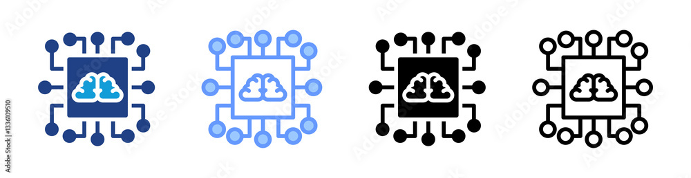 Poster Ai icon set multiple style collection