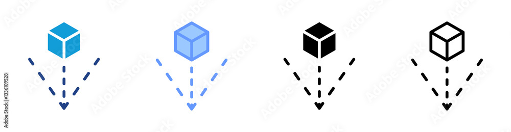 Poster Augmented Reality icon set multiple style collection