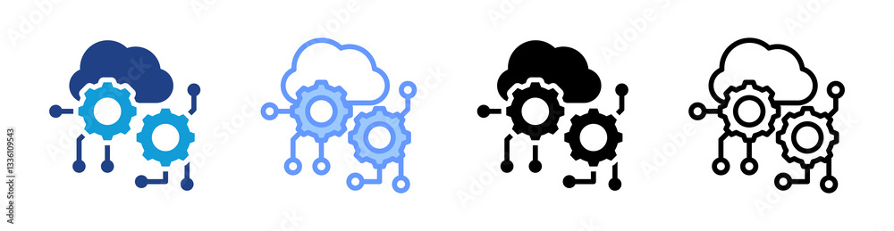 Aufkleber Machine Learning icon set multiple style collection