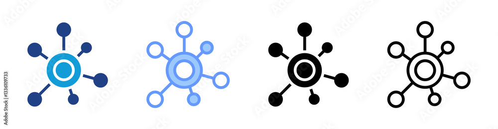 Poster Nanotechnology icon set multiple style collection