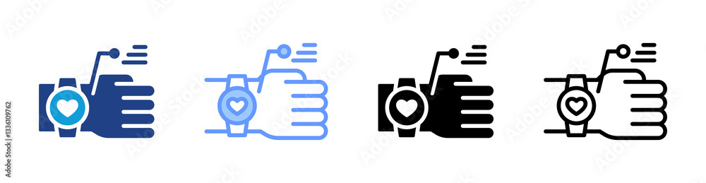 Poster wearable technology icon set multiple style collection