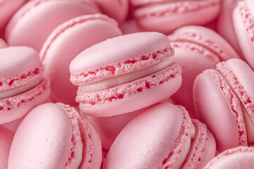 Obraz premium Pink Macarons Delight: Sweet, Delicate, French