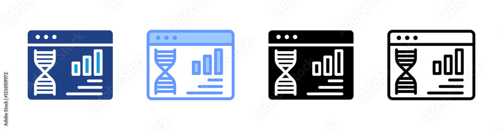 Poster Bioinformatics icon set multiple style collection