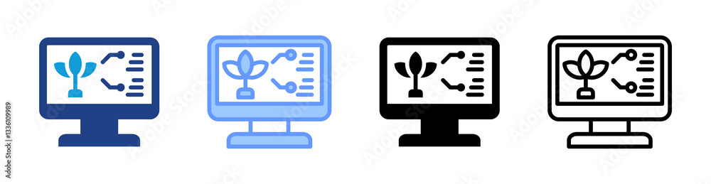 Poster Precision Agriculture icon set multiple style collection