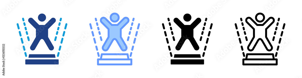 Poster Holographic Display icon set multiple style collection