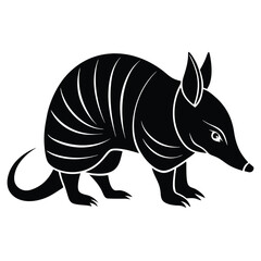 Armadillo silhouette vector illustration isolated on white background