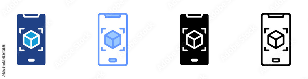 Poster Ar icon set multiple style collection