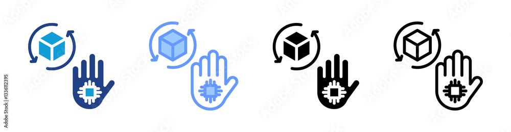 Poster mixed reality icon set multiple style collection