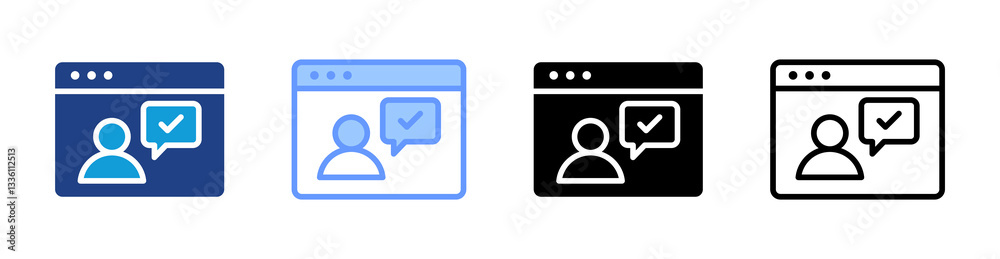 Aufkleber tele presence icon set multiple style collection