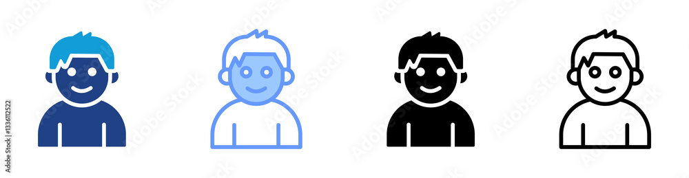 Poster Avatar icon set multiple style collection