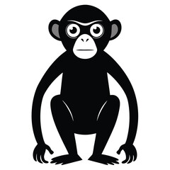 Chimpanzee silhouette vector illustration isolated on white background
