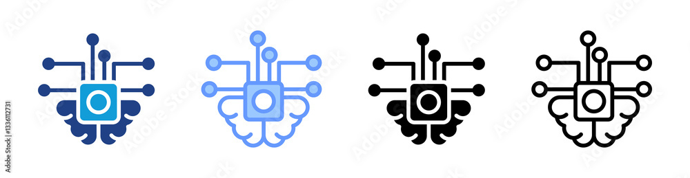 Poster ai icon set multiple style collection