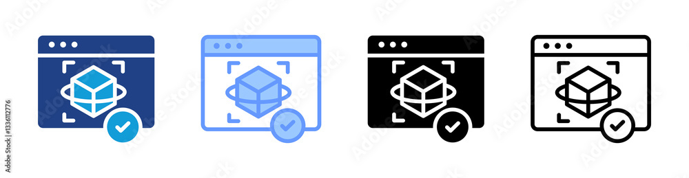 Poster Rendering icon set multiple style collection