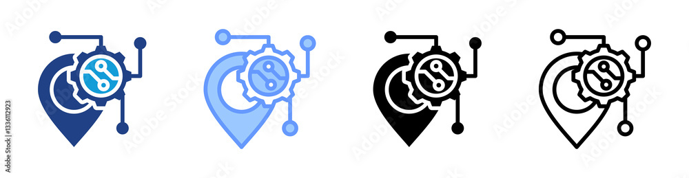 Poster Tracking System icon set multiple style collection