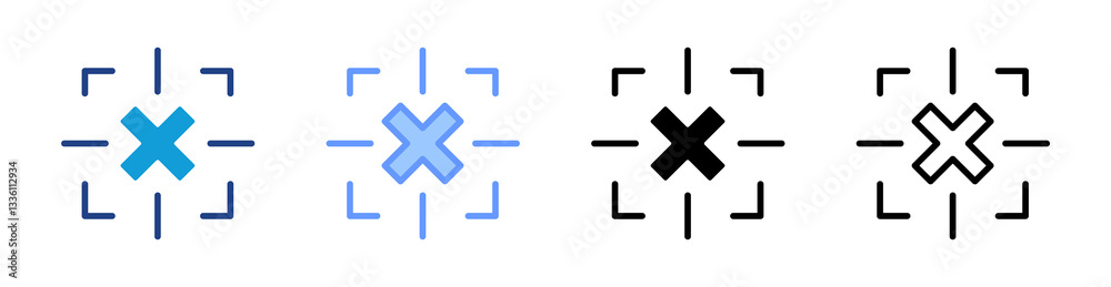 Poster Calibration icon set multiple style collection