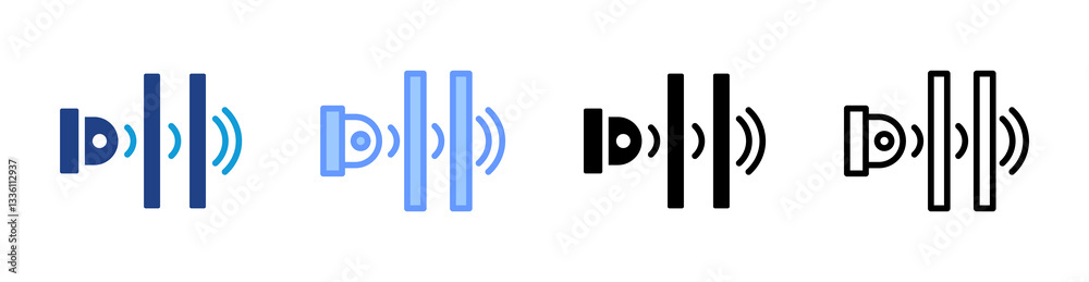 Poster Depth Sensor icon set multiple style collection