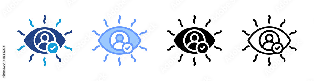 Aufkleber presence illusion icon set multiple style collection