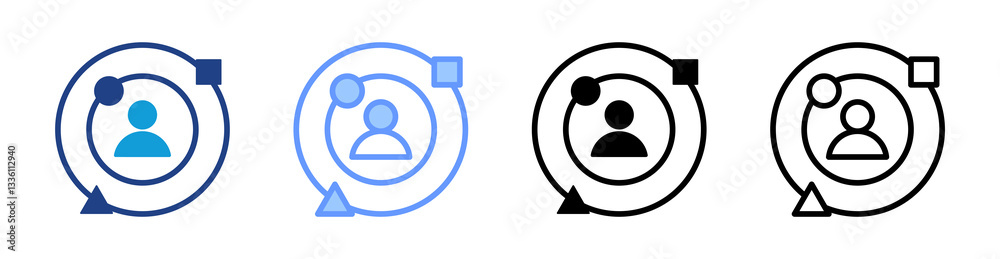 Aufkleber Experience icon set multiple style collection