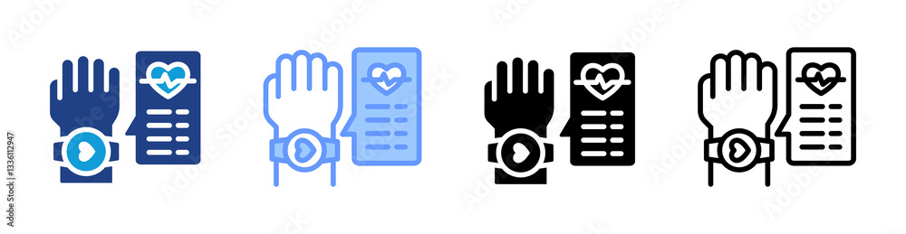 Poster wearable technology icon set multiple style collection