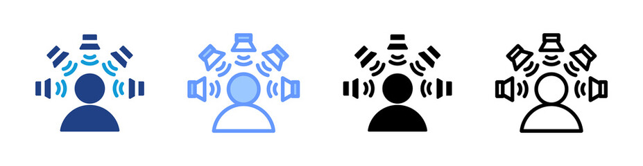 Spatial Audio icon set multiple style collection