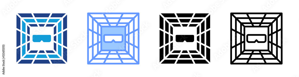 Poster Virtual Space icon set multiple style collection