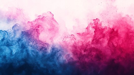 Obraz premium Abstract colorful blue and pink powder explosions against white background