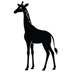 Giraffe silhouette vector illustration isolated on white background