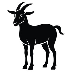 Goat silhouette vector illustration isolated on white background