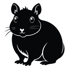 Hamster silhouette vector illustration isolated on white background