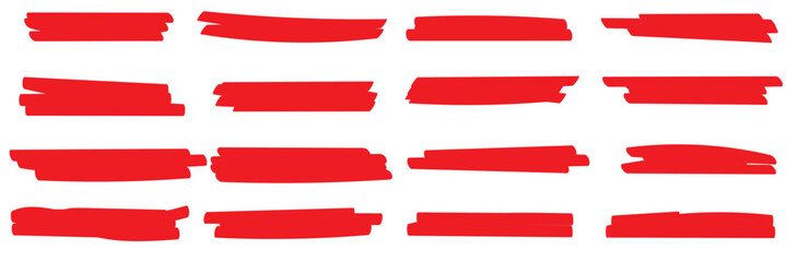 Set of hand drawn marker line vector illustration design element, grunge strokes, doodle lines underline scribble .