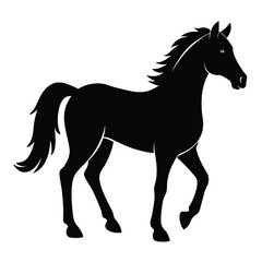 Horse silhouette vector illustration isolated on white background