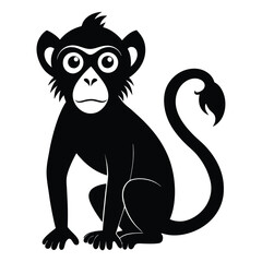 Monkey silhouette vector illustration isolated on white background