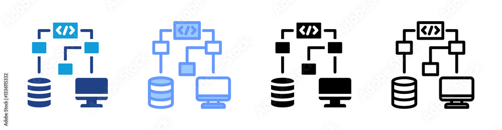 Poster It Architecture icon set multiple style collection