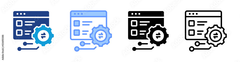 Poster Interface icon set multiple style collection