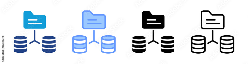 Poster Redundancy icon set multiple style collection