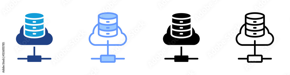 Poster Data Center icon set multiple style collection