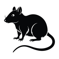 Rat silhouette vector illustration isolated on white background