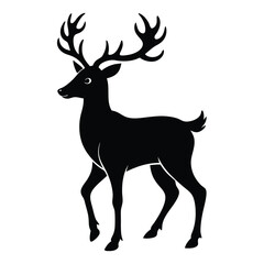 Reindeer silhouette vector illustration isolated on white background