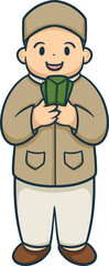 Cute Kid Character Muslim Cartoon