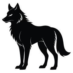 Wolf silhouette vector illustration isolated on white background