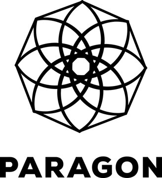 black silhouette paragon logo design